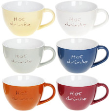 Набір 6 керамічних чашок "Hot Drinks" 450мл, яскраві