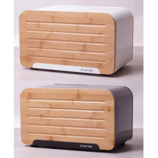 Хлебница Kamille Breadbasket Steel&Bamboo 35х20см из нержавеющей стали