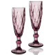 Набор 6 бокалов для шампанского Elodia Грани 200мл, розовое стекло