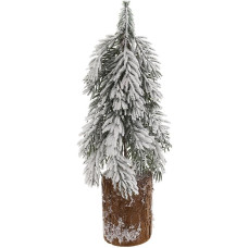Декоративная елка "Снежная на пеньке" 15х15х32см, полиэтилен и натуральное дерево