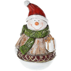 Декоративная статуэтка "Снеговик с подарком" 14.5см