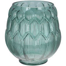 Ваза декоративная Ancient Glass Артишок Ø18х20см, зеленое стекло