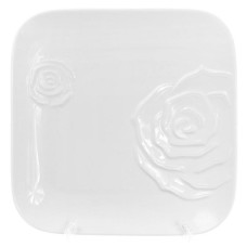 Набір 3 порцелянові обідні тарілки "White Rose" 25x25см (білий фарфор)