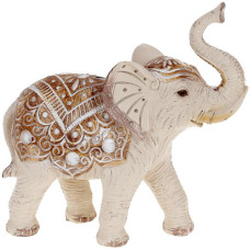Декоративная статуэтка "Слон" 16.5х6.5х16.5см, полистоун, кремовый