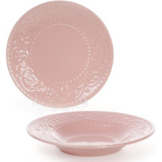 Набір 6 супових тарілок Leeds Ceramics Ø23см, кам'яна кераміка (рожеві)