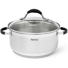 Кастрюля Fissman Magnifika 5.1л с силиконовыми накладками на ручках
